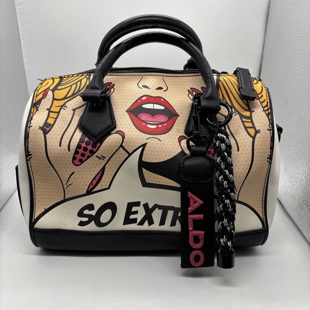 ALDO So Extra Pop Art Comic Satchel Top Handle Bag Graphic Print Crossbody